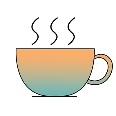 Colorful coffee cup lineal color icon