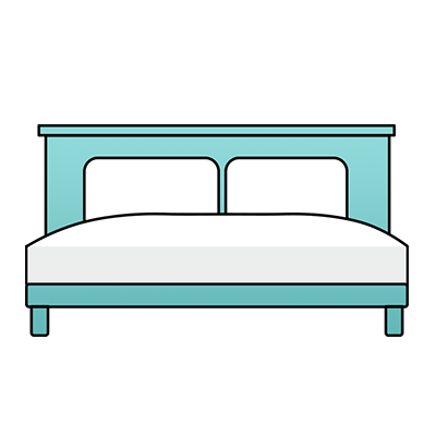 double-bed 1 bed lineal color icon