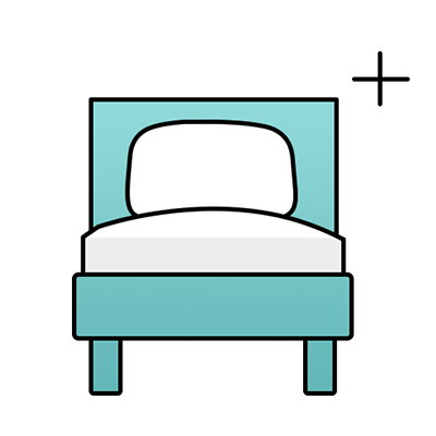 An extra bed lineal color icon
