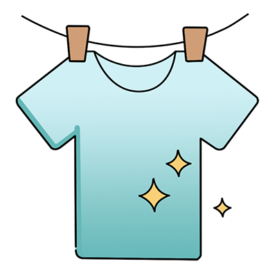 Clean T-shirt hanging on clothesline lineal color icon