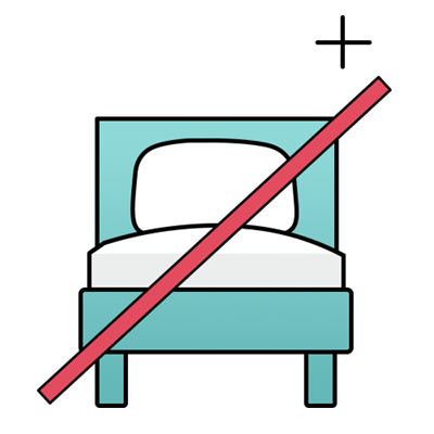 No extra bed lineal color icon