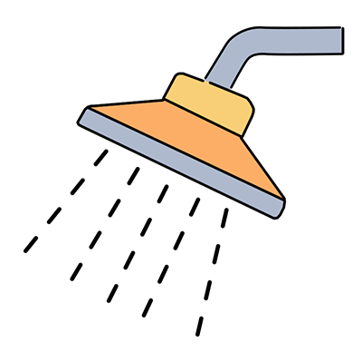 Shower head lineal color icon