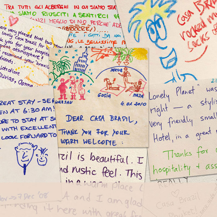 Photo of thank you and comments from Casa Brazil Homestay's Guest Book